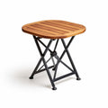 Tavolino da giardino pieghevole in legno di acacia 60 x 60 x 75cm nero e naturale