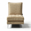 Poltrona in tessuto beige con cuscino quadrato 80 x 70 x 90cm