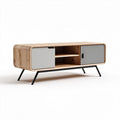 Mobile porta TV in legno con pannello grigio 120 x 40 x 50cm