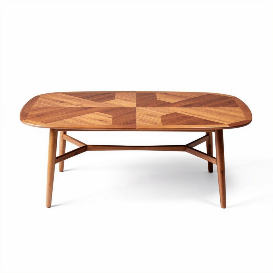 Tavolino da caffè in legno multistrato pattern geometrico 120 x 80 x 45cm