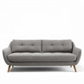 Divano grigio in tessuto con struttura in legno dimensioni 200 x 85 x 90cm